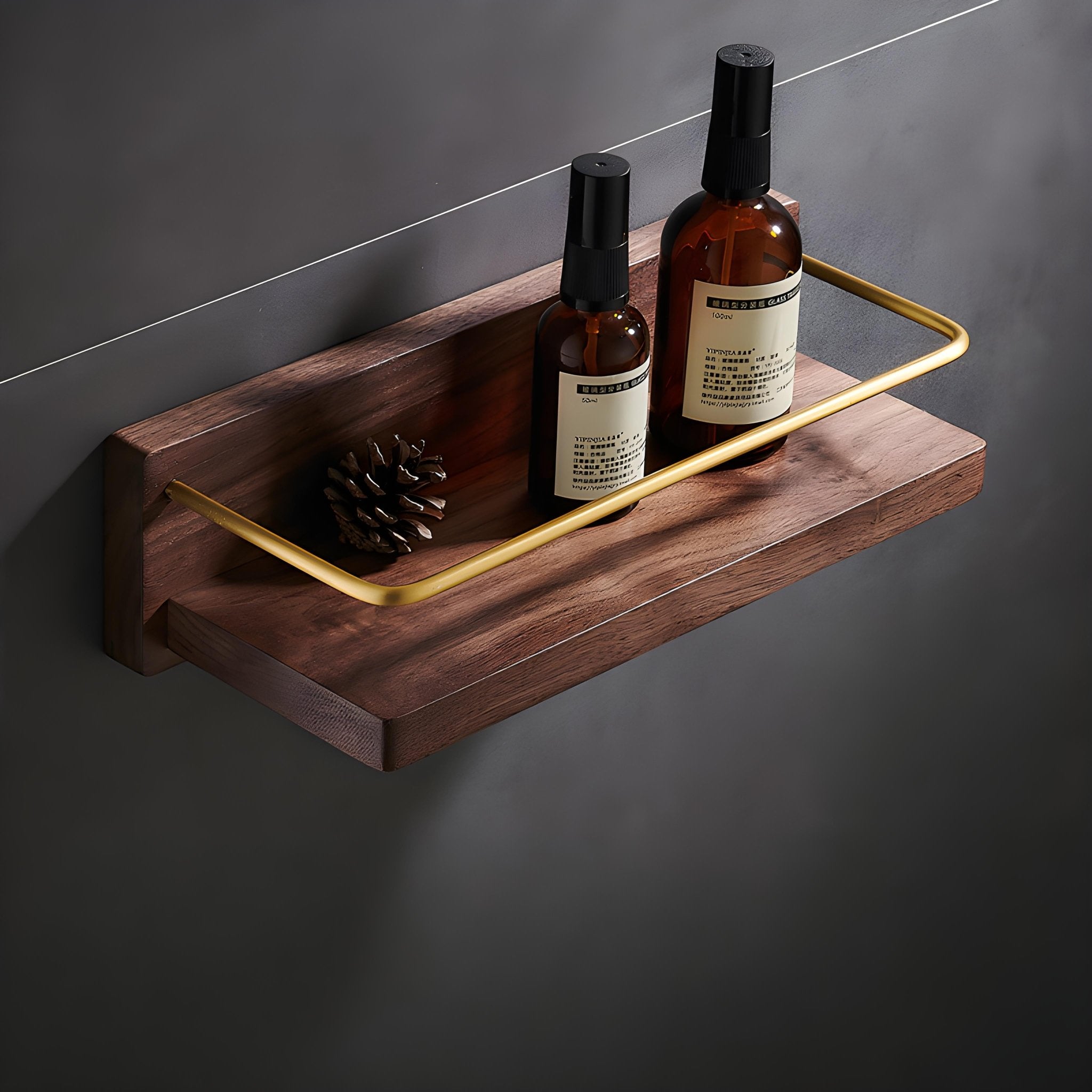 Rein - Elegantes Platzsparendes Wandregal aus Holz für Badezimmer und Wohnräume - Givera DE