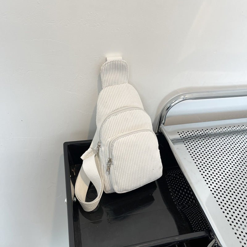 Riva - Vielseitige Cord Crossbody Bag mit Reißverschlussfächern - Givera DE