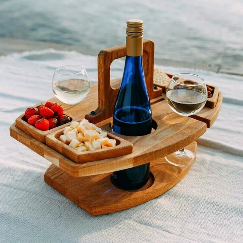 Stian - Tragbarer Holzpicknicktisch - Geräumiger Servierbereich für Picknicks und Outdoor - Aktivitäten - Givera DE