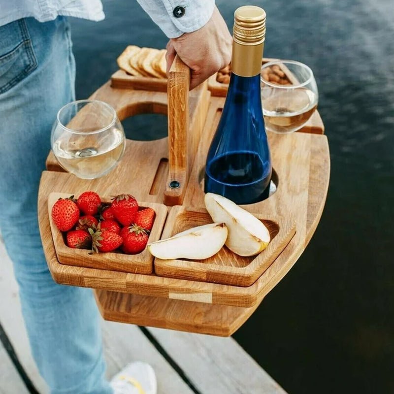 Stian - Tragbarer Holzpicknicktisch - Geräumiger Servierbereich für Picknicks und Outdoor - Aktivitäten - Givera DE