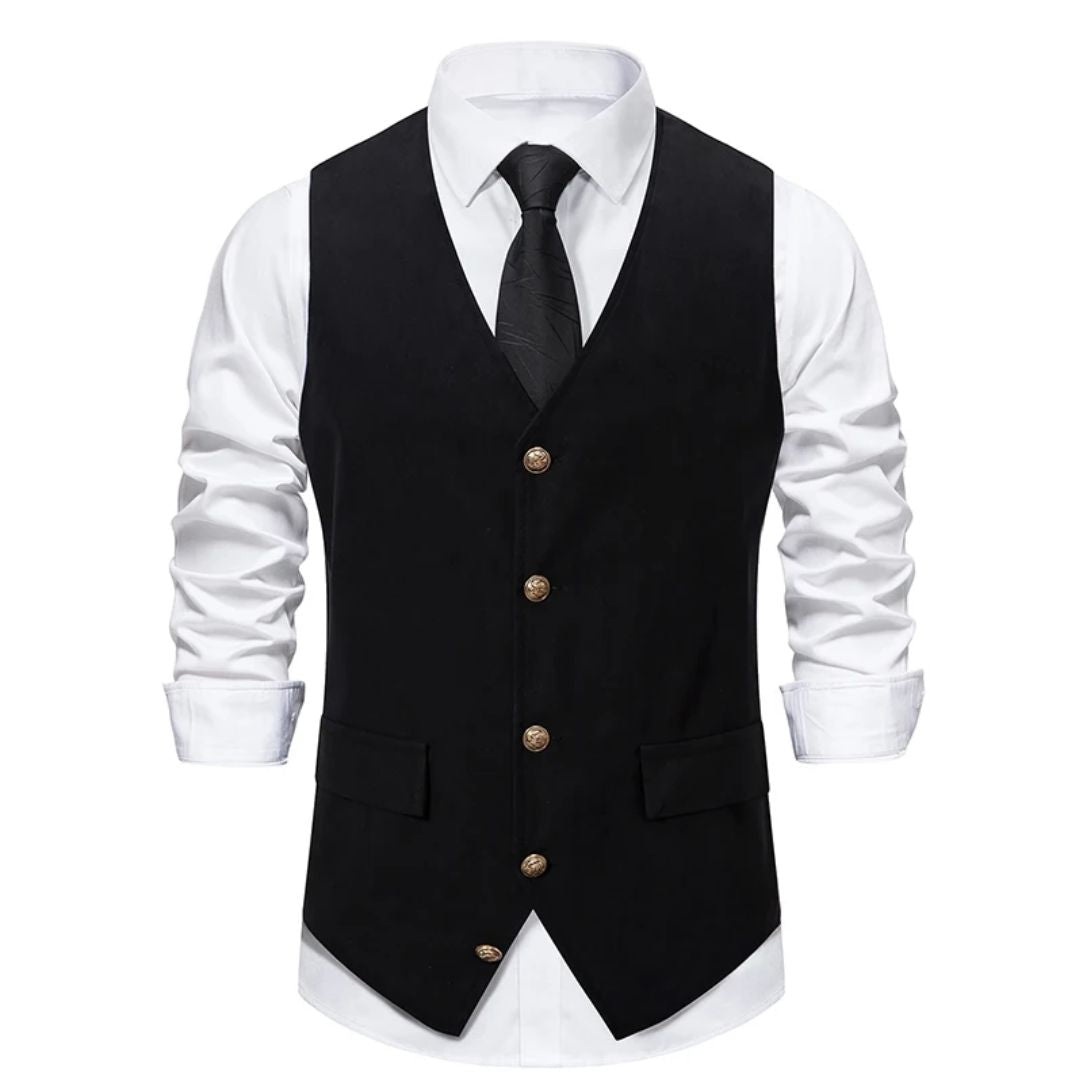 Sven Elegante Weste – Wildleder, Vintage - Grün, Slim Fit Herrenweste - Givera DE