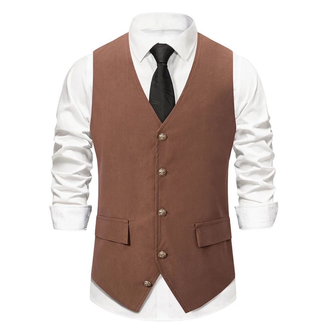 Sven Elegante Weste – Wildleder, Vintage - Grün, Slim Fit Herrenweste - Givera DE
