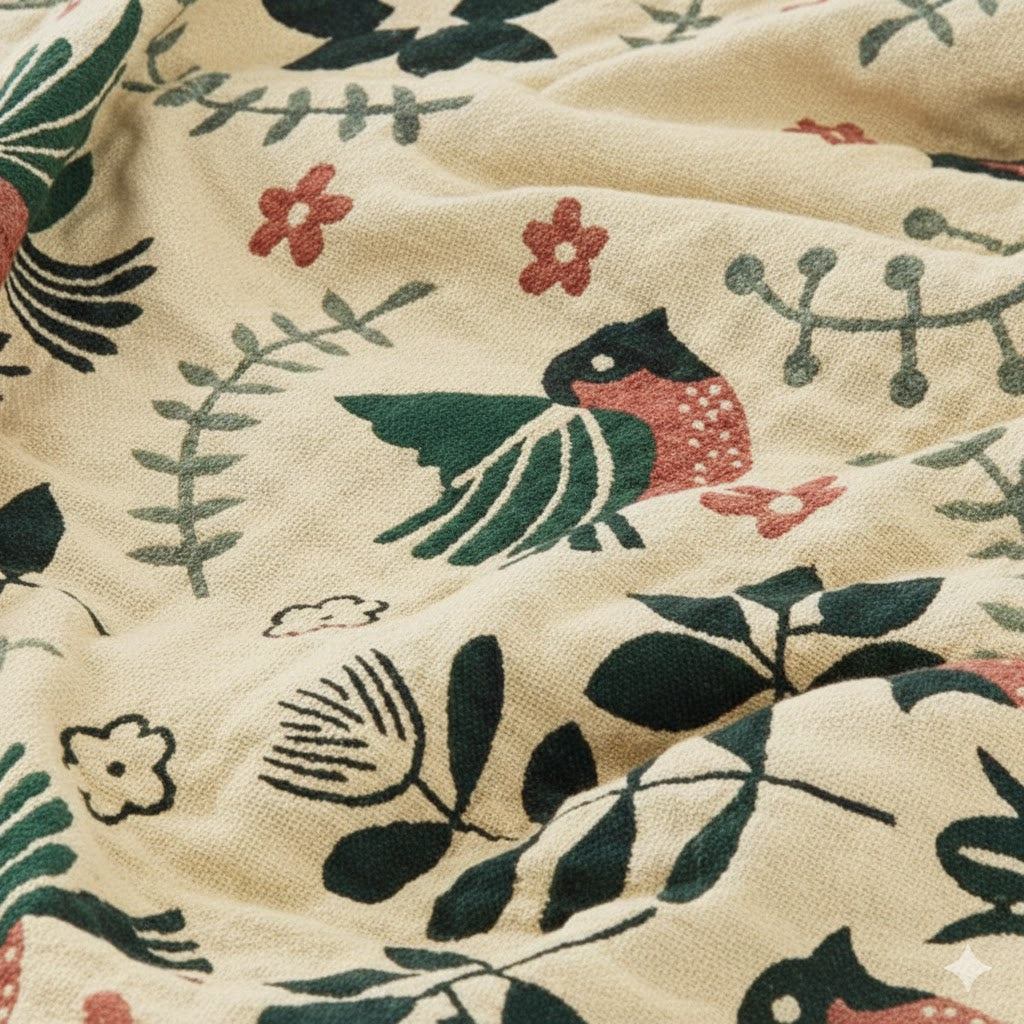 NordicNest - Wendbare Vogelwurfdecke skandinavischer Stil