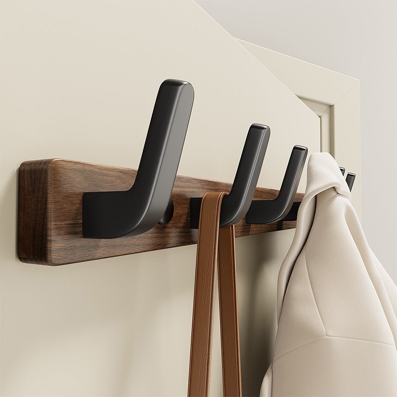 Vrana - Eleganter Schwarzen Garderobenhaken aus Holz und Metall für stilvolle Wandmontage - Givera DE