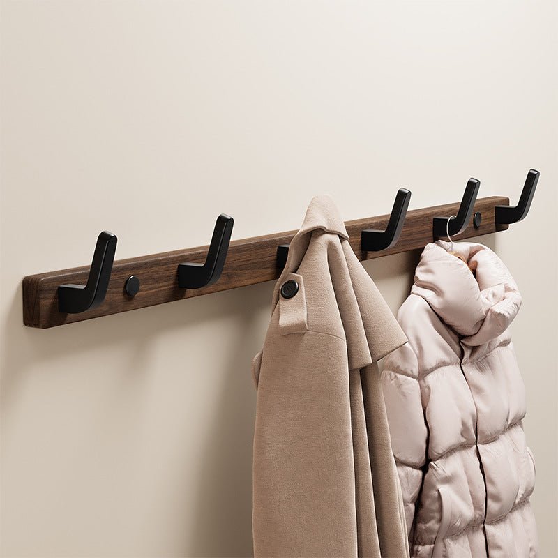 Vrana - Eleganter Schwarzen Garderobenhaken aus Holz und Metall für stilvolle Wandmontage - Givera DE